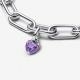 Pandora ékszer ME lila chakra szív ezüst mini függő charm 793042C04
