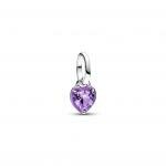 Pandora ékszer ME lila chakra szív ezüst mini függő charm 793042C04