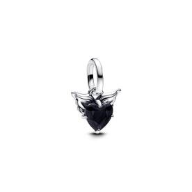 Pandora ékszer ME szárnyas fekete szív mini függő charm 793626C01