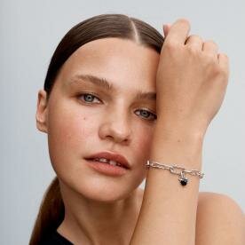 Pandora ékszer ME szárnyas fekete szív mini függő charm 793626C01