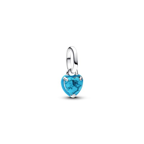 Pandora ékszer ME türkiz szív mini függő ezüst charm 793827C01