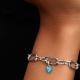 Pandora ékszer ME türkiz szív mini függő ezüst charm 793827C01