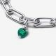 Pandora ékszer ME zöld chakra szív ezüst mini függő charm 793042C03