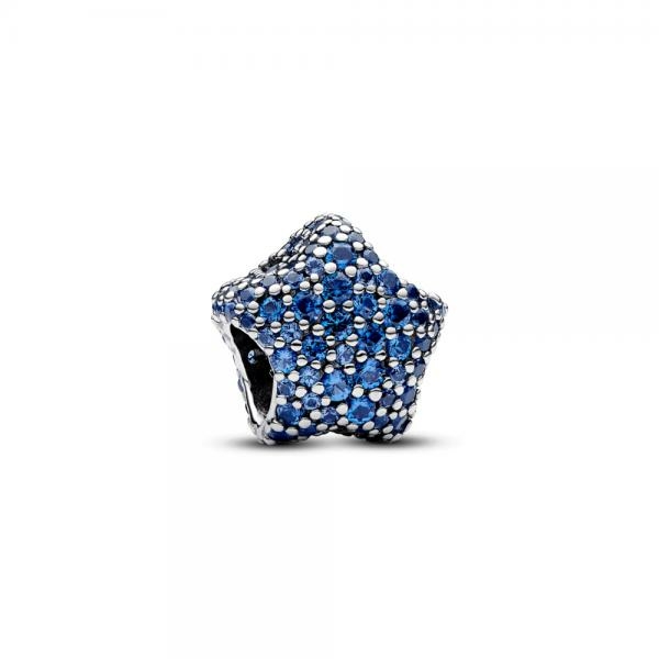 Pandora ékszer Merész kék pávé csillag ezüst charm 793026C01