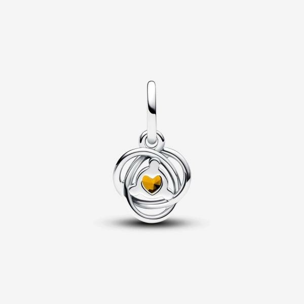 Pandora ékszer Méz színű örökkévalóság körök függő ezüst charm 793125C11
