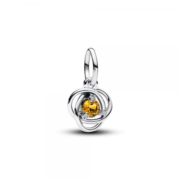 Pandora ékszer Méz színű örökkévalóság körök függő ezüst charm 793125C11