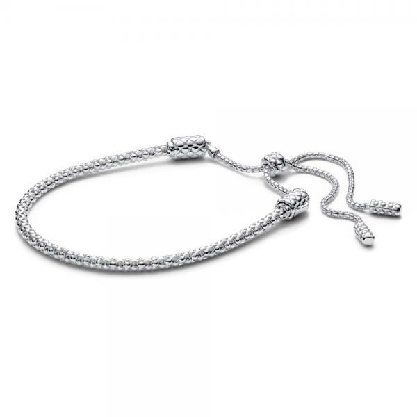 Pandora ékszer Moments szegecselt kígyólánc állítható ezüst karkötő 593090C00-2