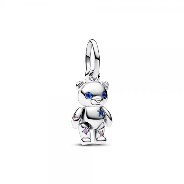 Pandora ékszer Mozgó Teddy mackó függő ezüst charm 792986C01
