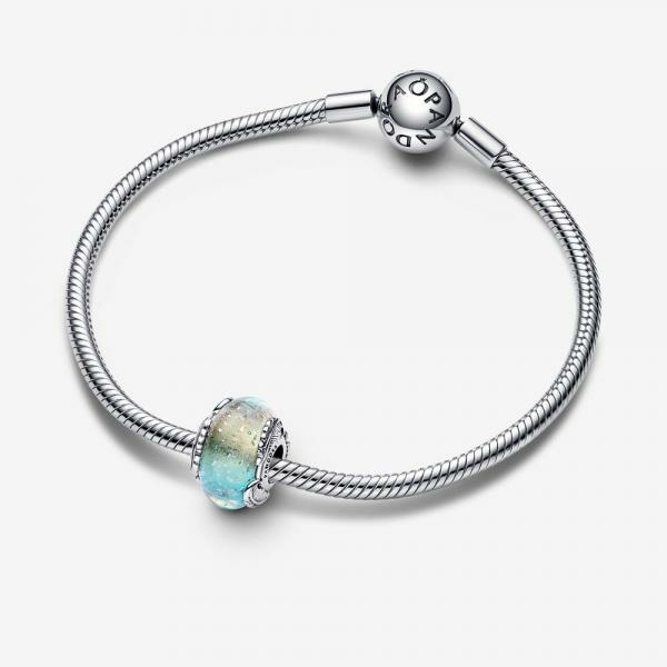 Pandora ékszer Multikolor muránói üveg ezüst charm tollakkal 792577C00