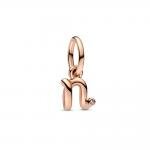 Pandora ékszer N betű rozé függő charm 782475C01