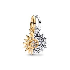 Pandora ékszer Nap és hold szétszedhető függő charm 763585C01