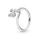 Pandora ékszer Négyszirmú virág ezüst gyűrű cirkóniával 