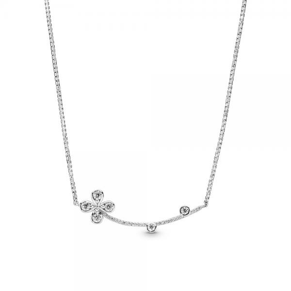 Pandora ékszer Négyszirmú virág ezüst nyaklánc 397956CZ-50
