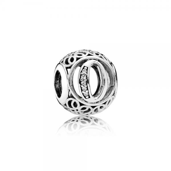 Pandora ékszer O betű ezüst charm cirkóniával 791859CZ