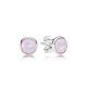 Pandora ékszer Október ezüst fülbevaló opál rózsaszín kristállyal 290738NOP