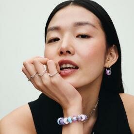 Pandora ékszer Opálfényű lila ezüst charm 791691C05