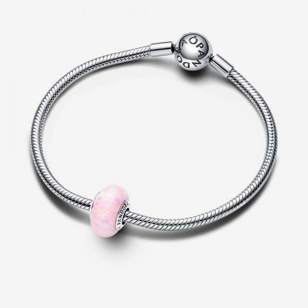 Pandora ékszer Opálfényű rózsaszín ezüst charm 791691C03