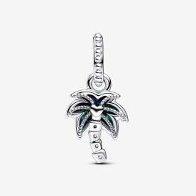 Pandora ékszer Opálfényű zöld pálmafa függő ezüst charm 793352C01