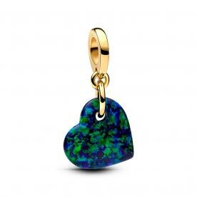 Pandora ékszer Opálfényű zöld szív shine charm 763348C01