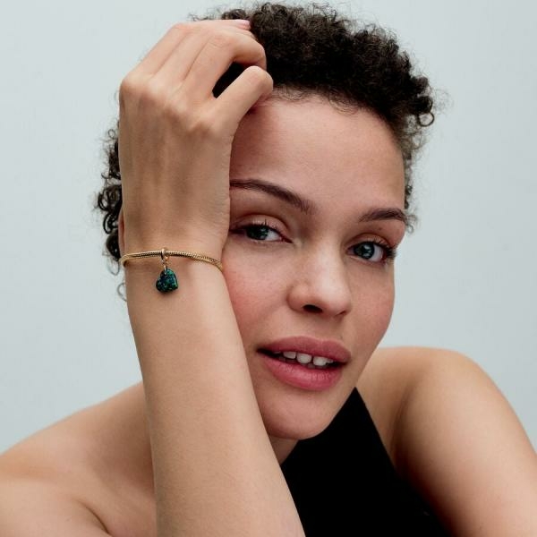 Pandora ékszer Opálfényű zöld szív shine charm 763348C01