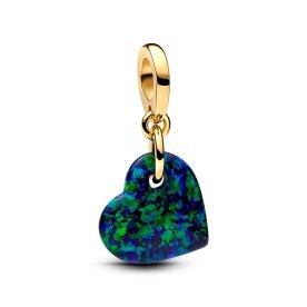 Pandora ékszer Opálfényű zöld szív shine charm 763348C01
