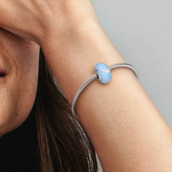 Pandora ékszer Opálos óceán kék muránói üveg charm 791691C01