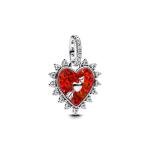 Pandora ékszer Opálos piros szív függő charm nyíllal 793667C01