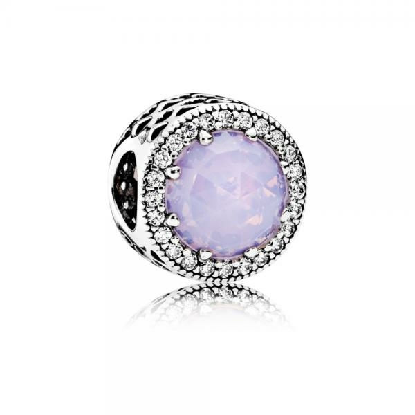Pandora ékszer Opálos rózsaszín ragyogó szívek ezüst charm 791725NOP
