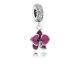 Pandora ékszer Orchidea függő ezüst charm tűzzománccal cirkóniával 791554EN69