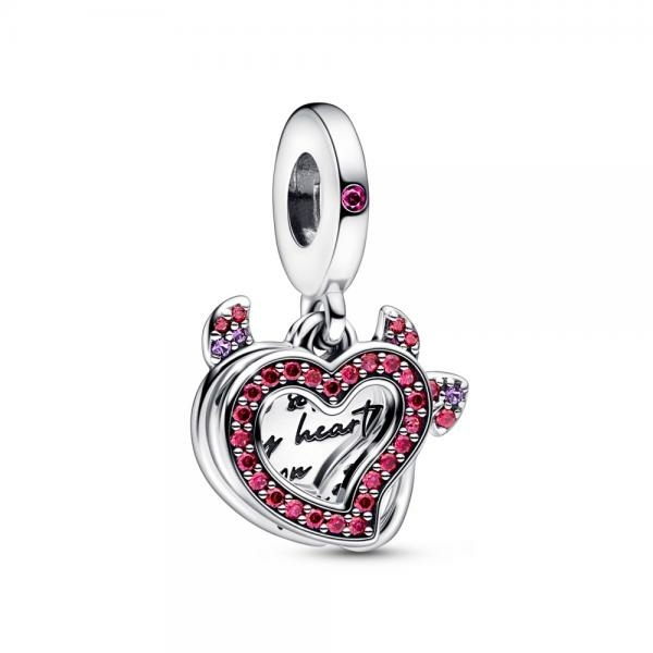 Pandora ékszer Ördög szív dupla függő ezüst charm 792511C01