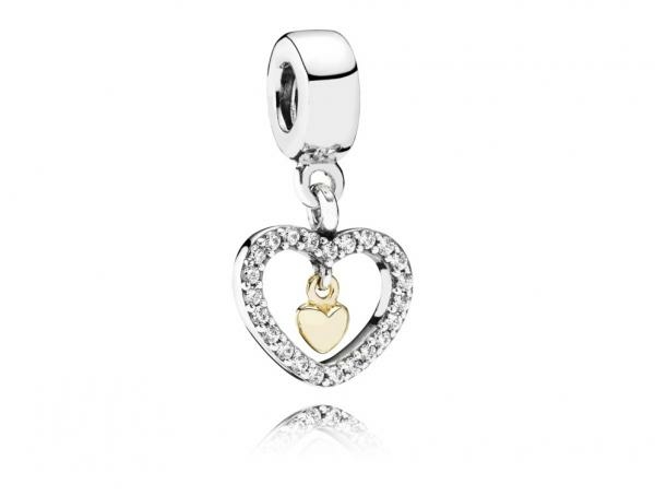 Pandora ékszer Örökké a szerelemben ezüst charm 14K arannyal cirkóniával 791421CZ