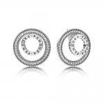 Pandora ékszer Örökre Pandora monogramm ezüst fülbevaló 297446CZ