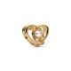 Pandora ékszer Örvénylő szív 14K arany charm tenyésztett gyönggyel 752636C01