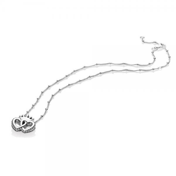 Pandora ékszer Összefonódó fenséges szívek ezüst nyaklánc 397719-45
