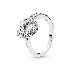 Pandora ékszer Összefonódó szív ezüst gyűrű 