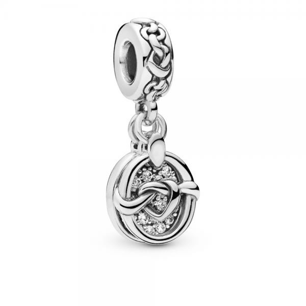 Pandora ékszer Összefonódó szívek függő ezüst charm 798095CZ