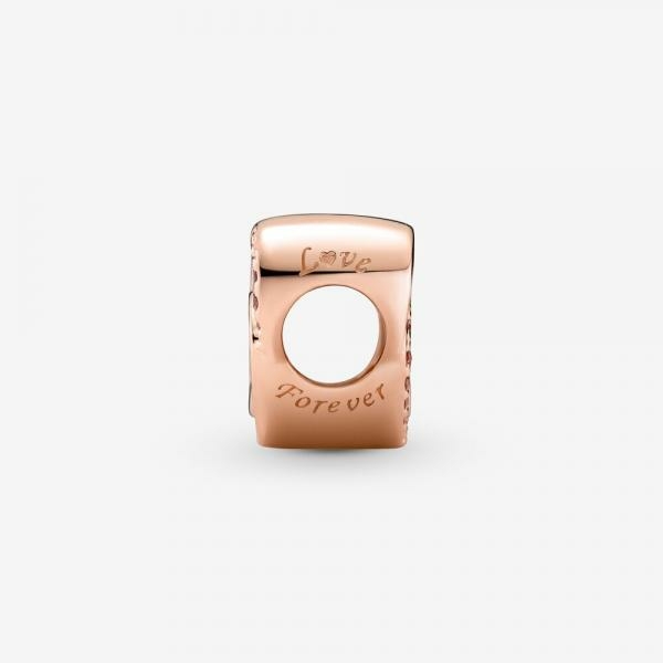 Pandora ékszer Összefonódott szerelmes szívek rozé charm 789529C01