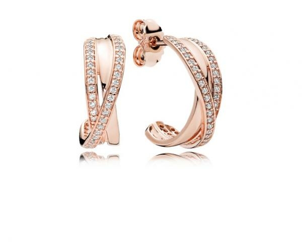 Pandora ékszer Összefonódva rozé fülbevaló 280730CZ