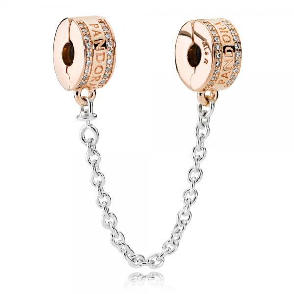 Pandora ékszer Pandora logo rozé biztonsági lánc 782057CZ-05