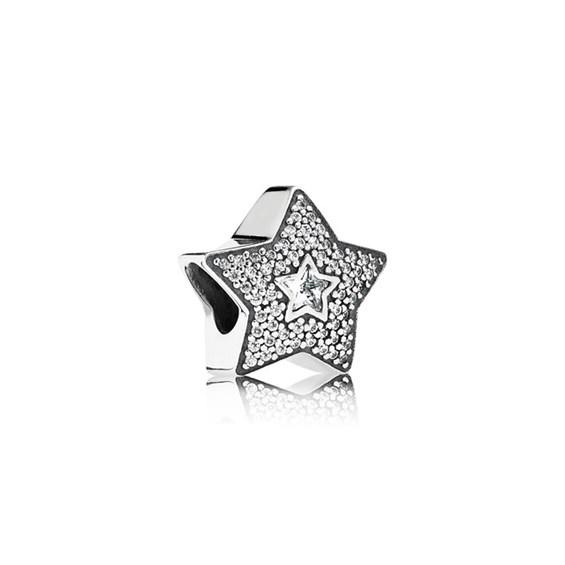 Pandora ékszer Pávé kívánságcsillag ezüst charm cirkóniával 791384CZ