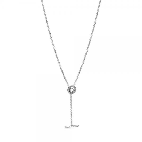 Pandora ékszer Pávé körök logós ezüst nyaklánc 399050C01-80