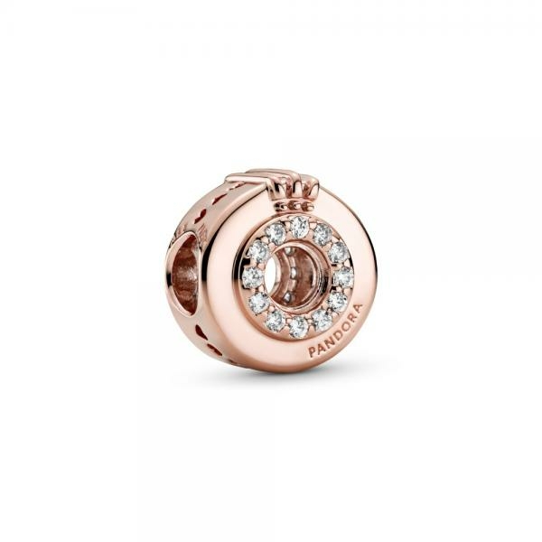 Pandora ékszer Pávé koronás O rozé charm 789059C01