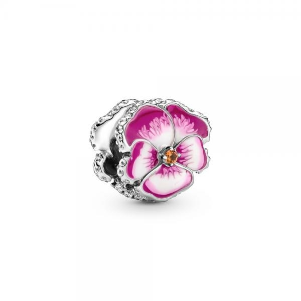 Pandora ékszer Pink árvácska ezüst charm 790777C01