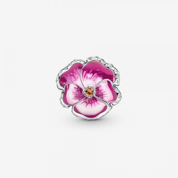 Pandora ékszer Pink árvácska ezüst charm 790777C01