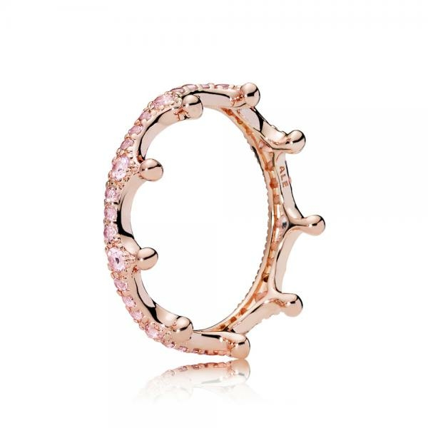Pandora ékszer Pink bűbájos rozé korona gyűrű 