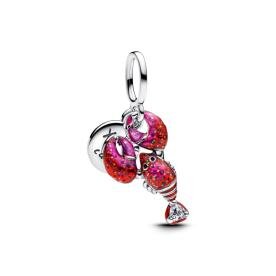 Pandora ékszer Piros homár függő ezüst charm 793676C01