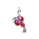 Pandora ékszer Piros homár függő ezüst charm 793676C01