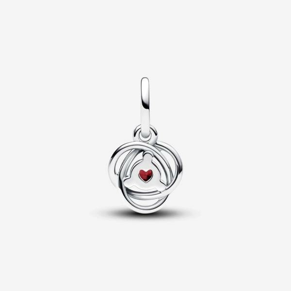Pandora ékszer Piros örökkévalóság körök függő ezüst charm 793125C01