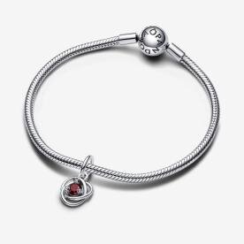 Pandora ékszer Piros örökkévalóság körök függő ezüst charm 793125C01