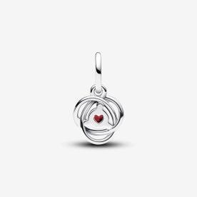 Pandora ékszer Piros örökkévalóság körök függő ezüst charm 793125C01
